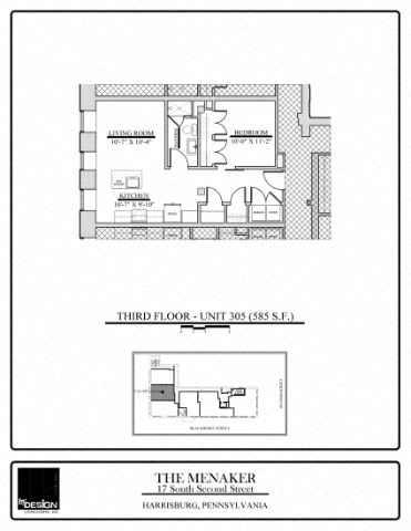 A floor plan for Unit 305