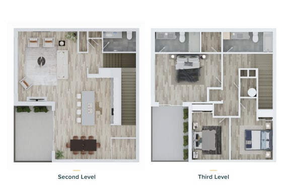a floor plan of a two bedroom apartment