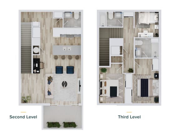 a comparison of second and third floor floor plans