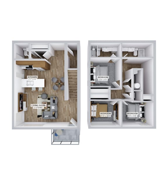 A diagram of a house showing the layout of the rooms.