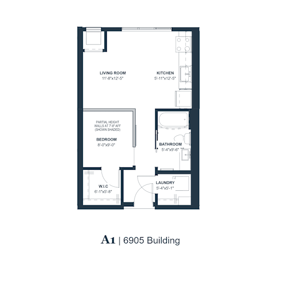 A drawing of a floor plan for a building labeled A1 6905 Building.