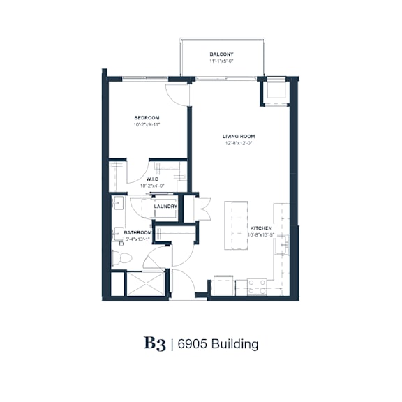 A floor plan of apartment B3 in a 6905 building.