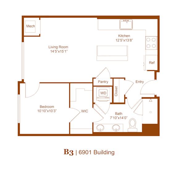 A floor plan of a B3 | 6901 Building.