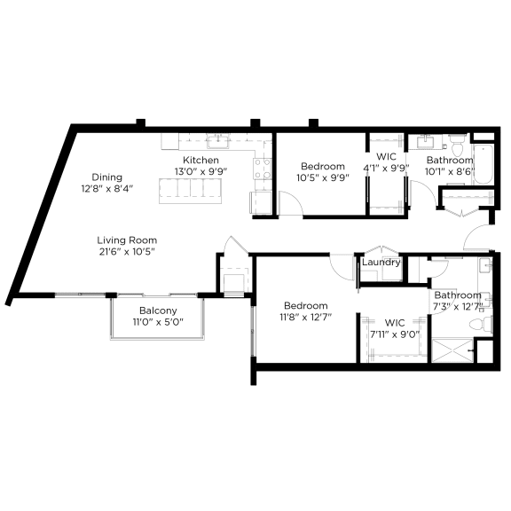 a floor plan of a house with bedrooms and a living room
