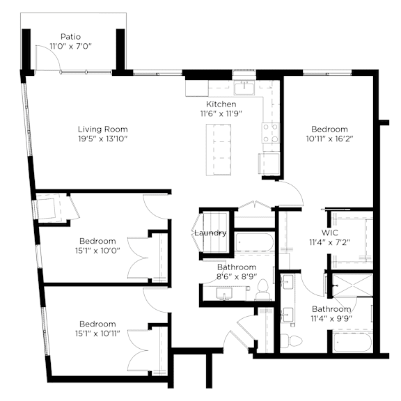 a floor plan of a house with an open floor plan