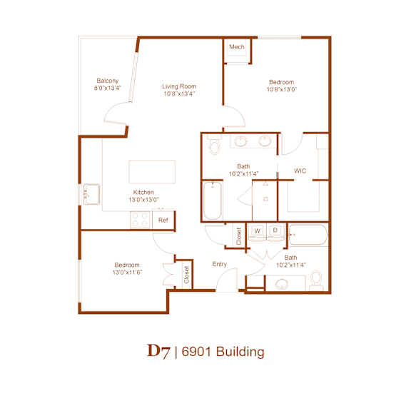 A drawing of a floor plan for a D7 6901 building.