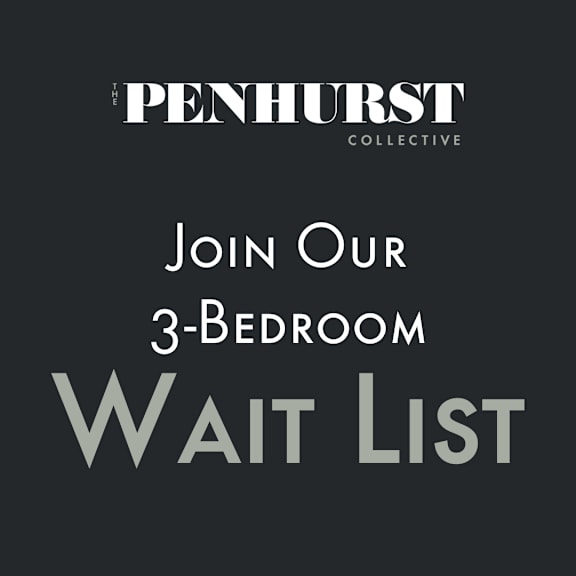 A poster advertises Penhurst Collective's 3-bedroom wait list.