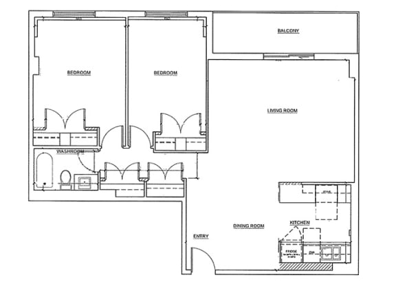 St. Lawrence Village in St. Catharines 2 bedroom floor plan