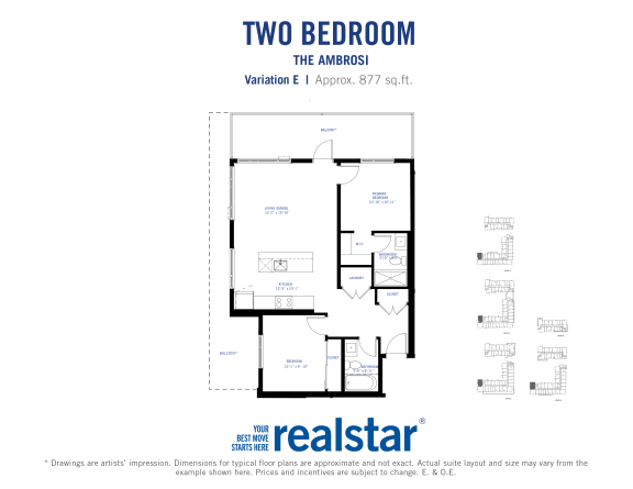 the floor plan of two bedroom apartment