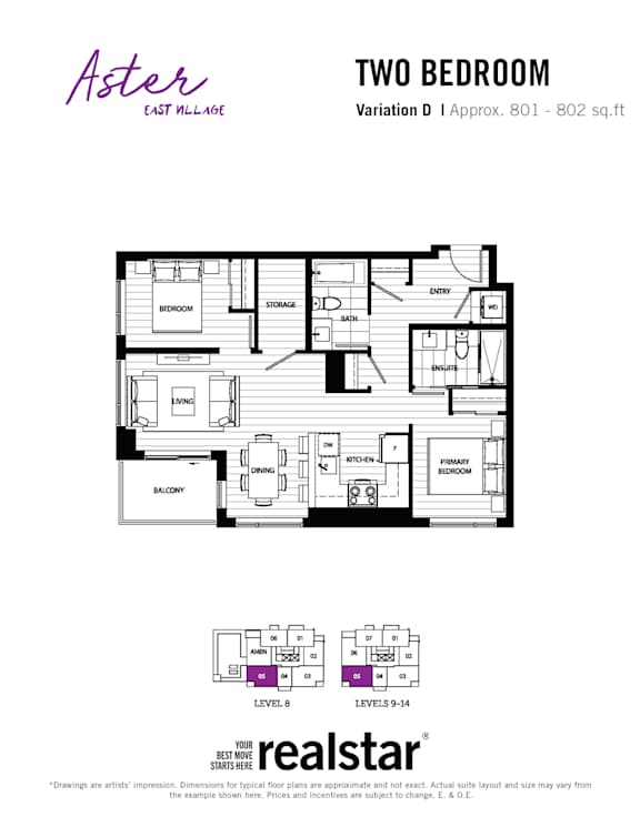 A floor plan for a two bedroom apartment with a living room, kitchen, and bathroom.