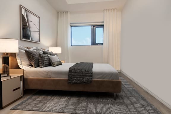 Bayfield Tower Apartments 2 bedroom 2 bathroom variation C second bedroom with double bed