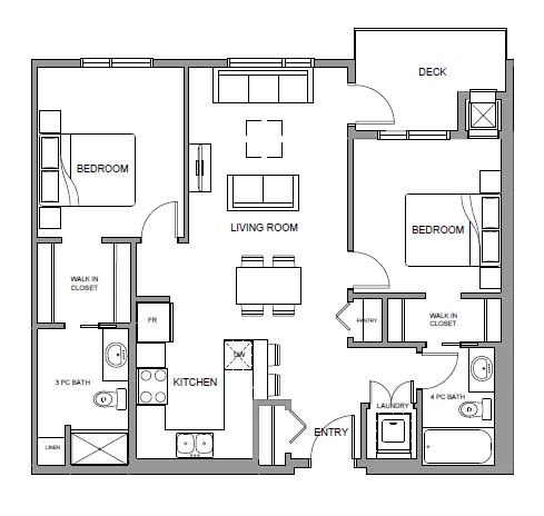 Glenmore Central in Kelowna, BC 2 bedroom floor plan