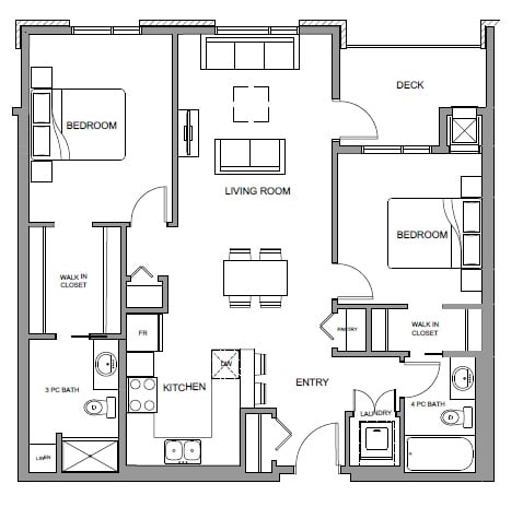 Glenmore Central in Kelowna, BC 2 bedroom floor plan