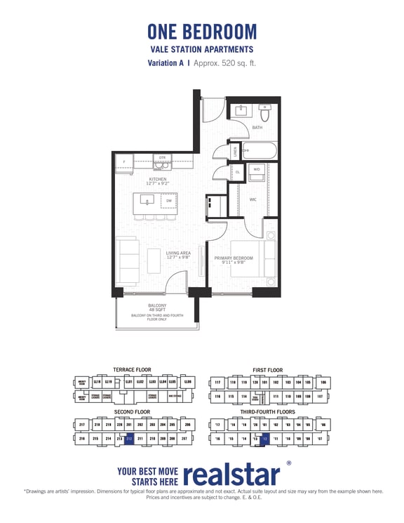 1 bed 1 bath unit at Vale Apartments in Waterloo ON