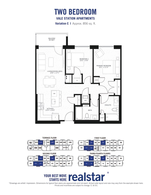 2 bed 2 bath unit at Vale Apartments in Waterloo ON