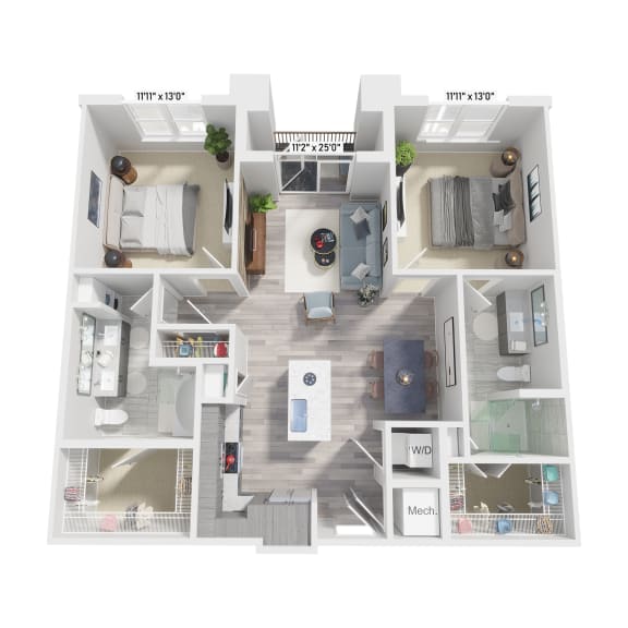a 1 bedroom floor plan the crossings
