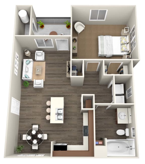 1 Bedroom x 1 Bathroom Floorplan at The Matheson Apartments, Tremonton