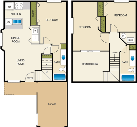 2 bedroom 2 bath Floor Plan at Devonshire Court Apartments &amp; Townhomes, North Logan, Utah