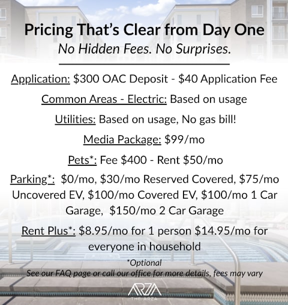 A flyer detailing clear pricing for various services from day one.