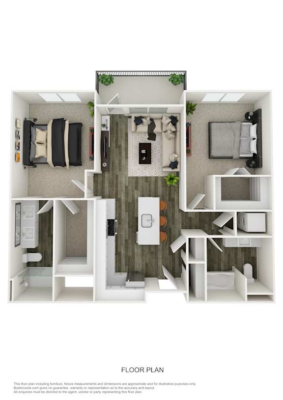 A floor plan of a small apartment with a kitchen, living room, and bathroom.
