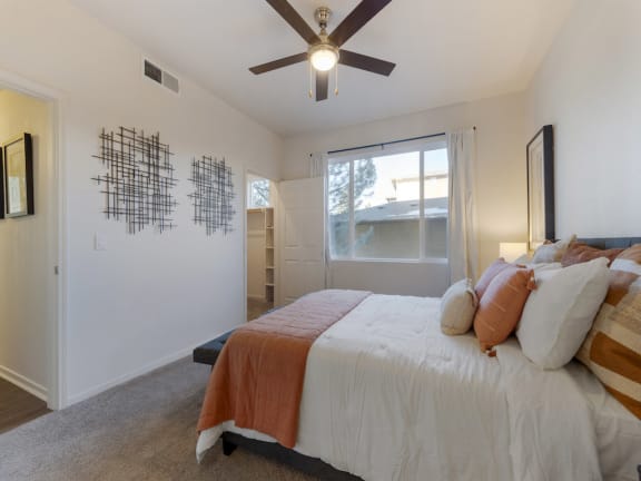Comfortable Bedroom with Large Window at Echo Ridge
