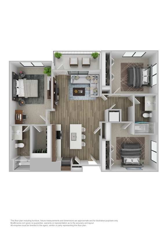 A floor plan of a house with a kitchen, living room, dining room, and bedrooms.