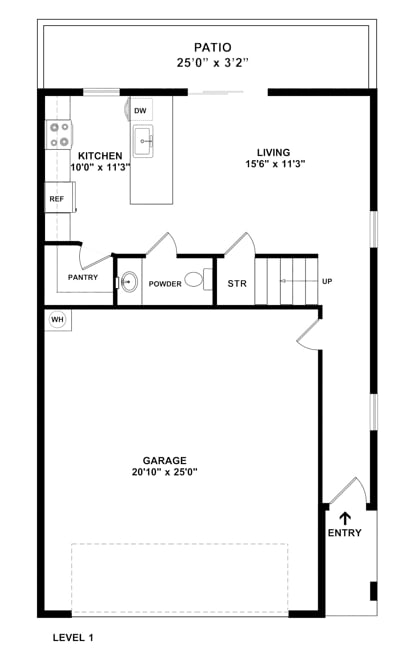Desert Sage Townhomes Entry Level Floorplan with Double Car Garage at Desert Sage Townhomes, Utah, 84737
