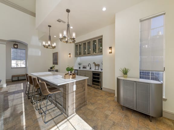 Kitchen with Granite Countertops in Clubhouse at Echo Ridge