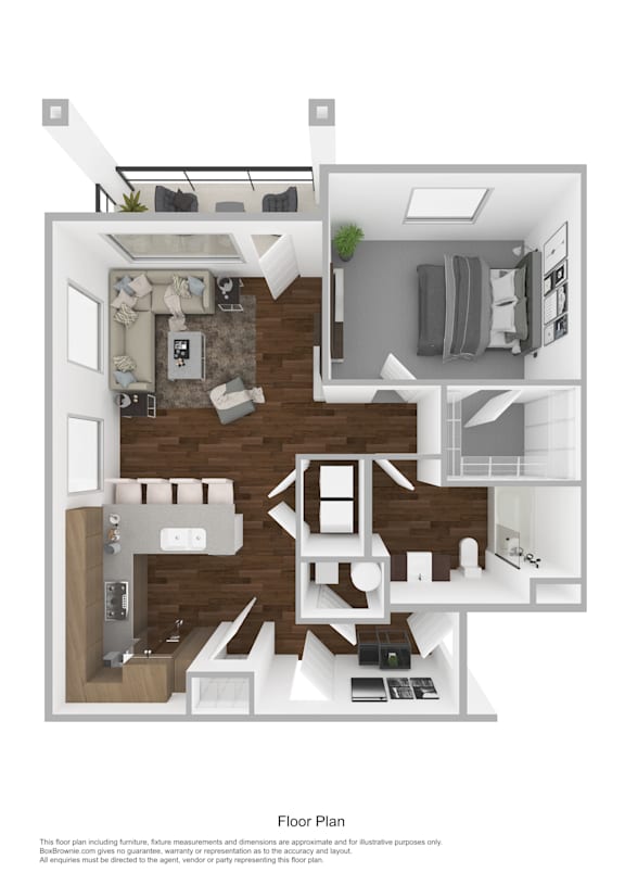 1X1 C Floorplan ALT at Orchard Park Apartments, Idaho Falls, ID 83404