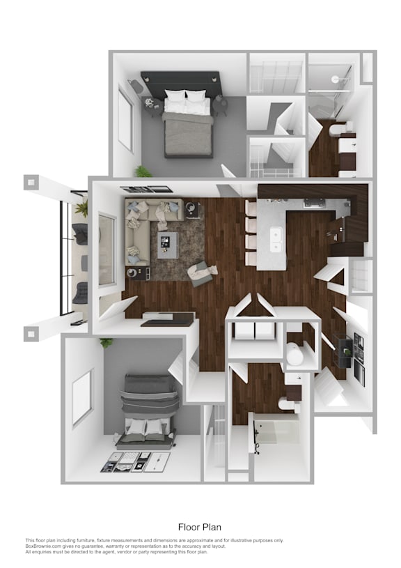 2X2 C Floorplan ALT 2 at Orchard Park Apartments, Idaho