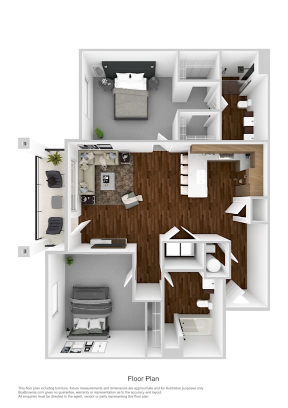 2X2 C Floorplan ALT at Orchard Park Apartments, Idaho Falls Idaho