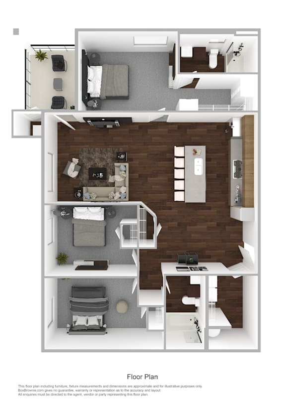 3X2 A Floorplan at Orchard Park Apartments, Idaho, 83404