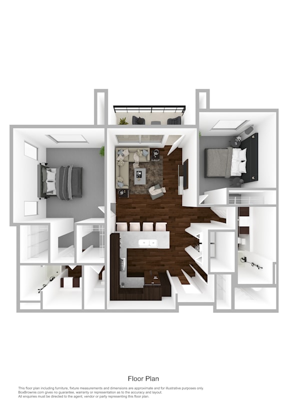 2X2 B Floorplan at Orchard Park Apartments, Idaho Falls, 83404