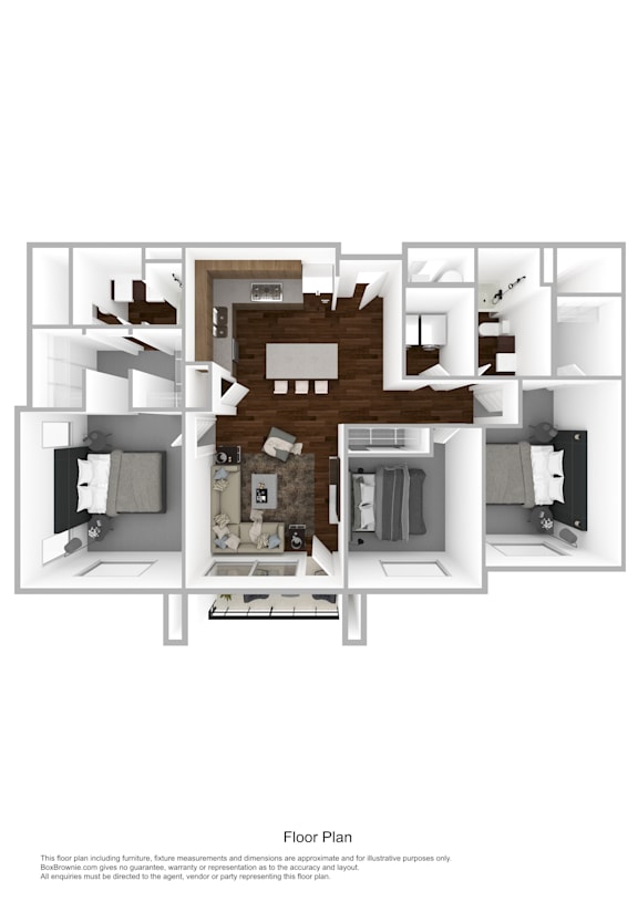 3X2 B Floorplan at Orchard Park Apartments, Idaho Falls, ID 83404