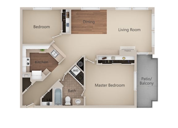 2 bedroom 2 bath Floor Plan at Metropolitan Place&#xA0;Apartments, Renton