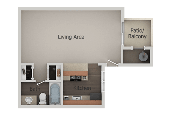 Studio  Floor Plan at River Point Apartments, Tucson