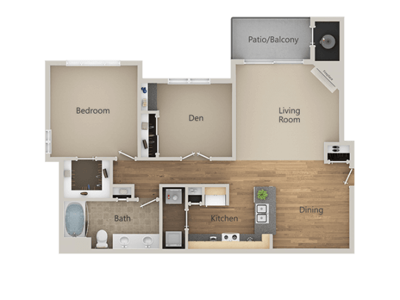 A5 with Den 1Bed 1Bath at Echo Ridge Apartments, Castle Rock, CO