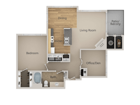 A3 1Bed_1Bath at Indigo Creek&#xA0;Apartments, Colorado