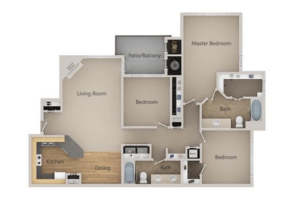 C1 3Bed_2Bath at Indigo Creek Apartments, Thornton, Colorado