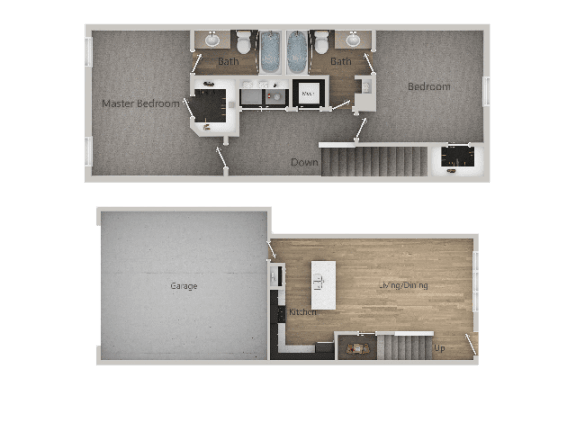 2Bed_2Bath Townhome at Parc on Center Apartments & Townhomes, Orem, UT, 84057