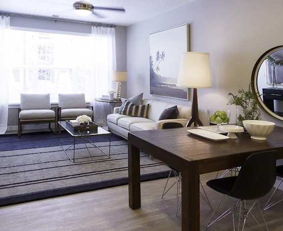 Decorated Living Room With Natural Light at Parc West Apartments, Draper, Utah