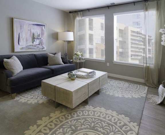 Gorgeous Living Room with Oversized Windows at Parc West Apartments, Draper