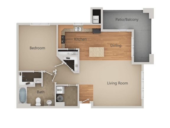 1Bed_1Bath D at San Tropez Apartments & Townhomes, South Jordan, UT