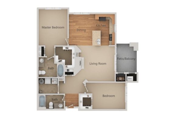 2Bed_2Bath B at San Tropez Apartments & Townhomes, South Jordan