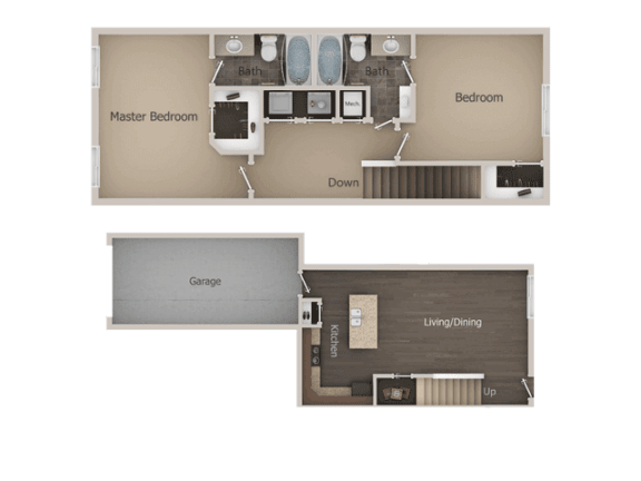 2 bedroom 2 bath Floor Plan at Talavera at the Junction Apartments &amp; Townhomes, Midvale, UT