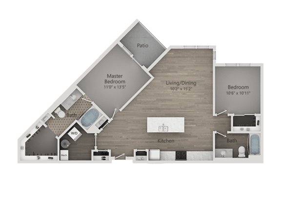 B2 Floor Plan at Veranda Apartments, Utah, 84020