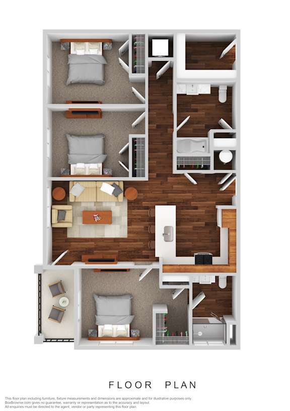 3 Bed Floorplan at The Atlas in Idaho Falls, ID