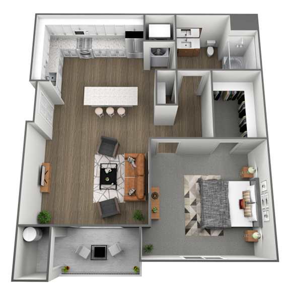 PR 1 Bedroom Floorplan at Amara Apartments,Midvale,84047