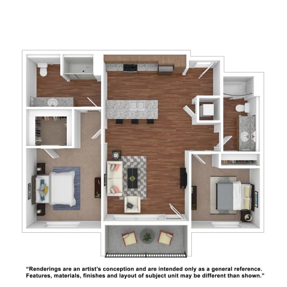 Residences at Homestead 2 Bed Floorplan