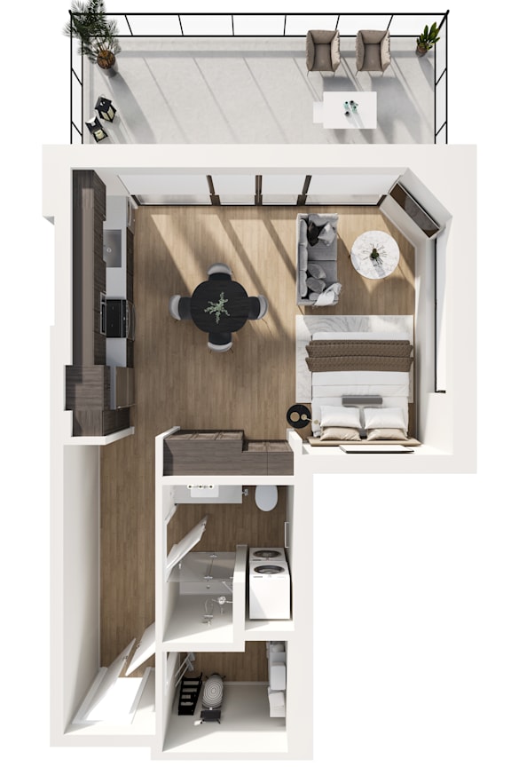 Studio Floorplan at The Terrace at Academy Village, Herriman, 84096